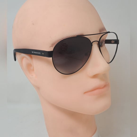 Burberry Men's Aviator Sunglasses Frames Only Pilot Black Metal B3086 59-15-140 - Picture 12 of 15